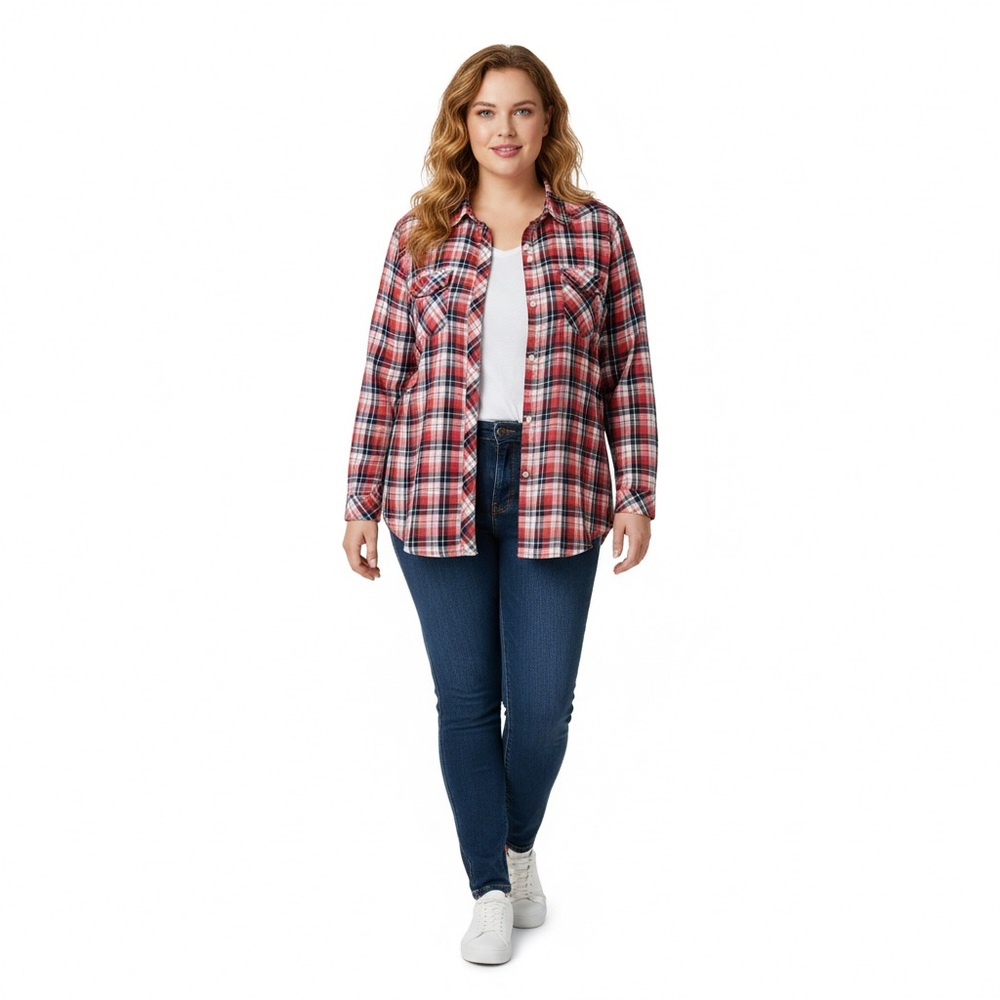 Torrid. Size 3. Red and Blue Plaid Shirt